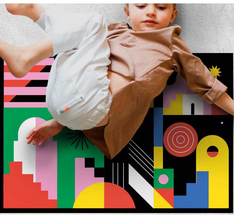 Alfombra vinílica geométrica formas modernas y audaces - TenVinilo