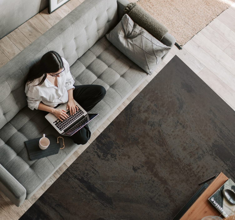 Alfombra vinílica salón textura hierro oxidado gris industrial - TenVinilo