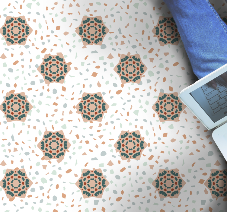 Alfombra vinílica textura mosaico blanco - TenVinilo