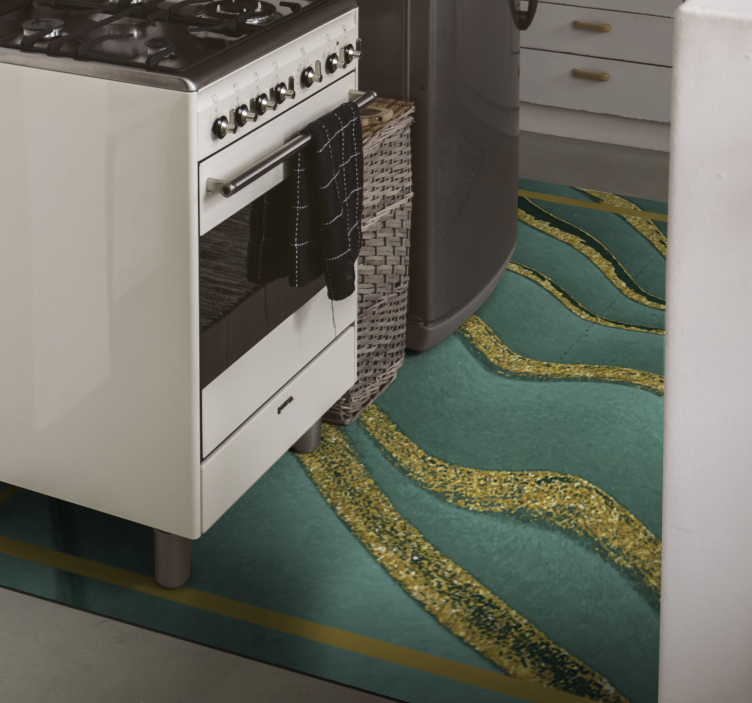 Alfombra vinílica efecto mármol patrón de onda abstracto - TenVinilo