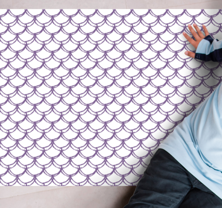 Alfombra vinilo baño patrón púrpura ondulado - TenVinilo