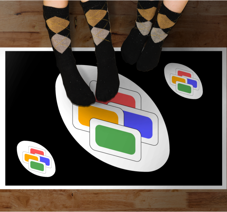 Alfombra vinílica juegos tarjeta clásica negra - TenVinilo