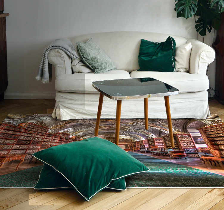 Alfombra vinílica vintage biblioteca antigua - TenVinilo