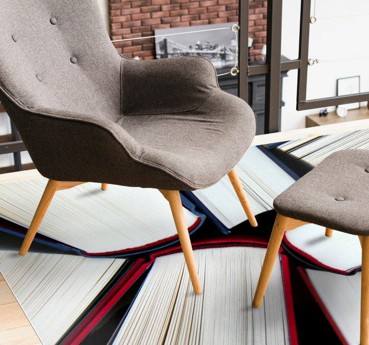 Alfombra vinílica vintage libros abiertos - TenVinilo