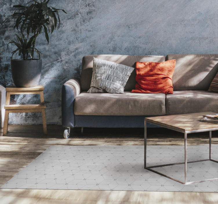 Alfombra vinílica geométrica patrón de mosaico - TenVinilo