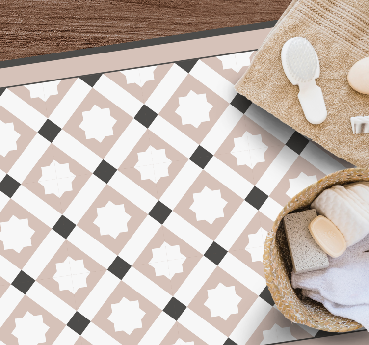 Alfombra vinilo baño estrellas geométricas - TenVinilo