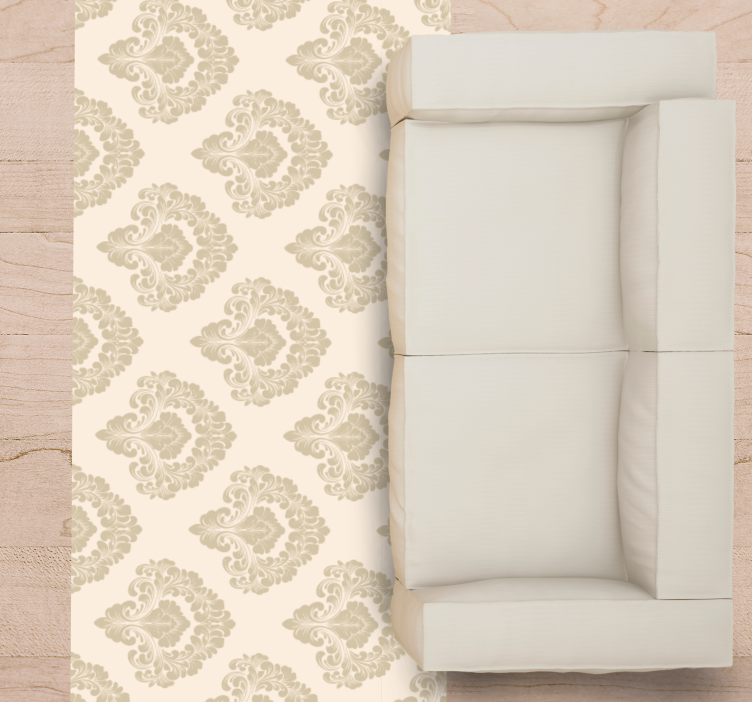 Alfombra vinílica vintage flores oro provincial francés - TenVinilo