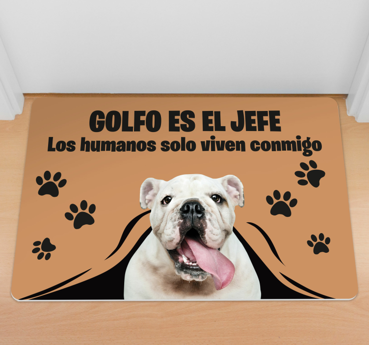 Alfombra vinílica entrada personalizada mascota - TenVinilo