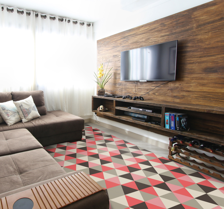 Alfombra vinílica geométrica matriz triangular cubista - TenVinilo