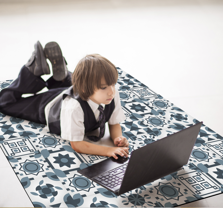 Alfombra hidráulica vinílica geométrica - TenVinilo