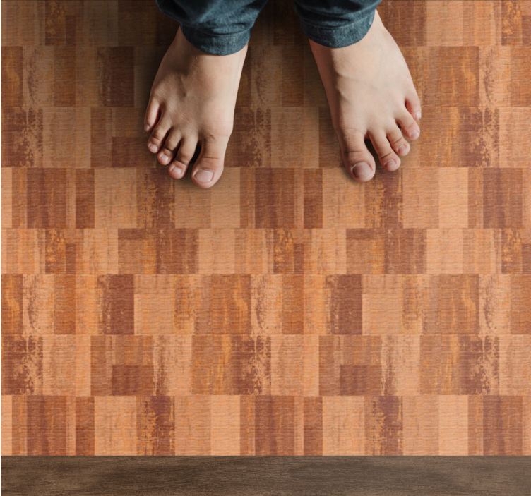 Alfombra vinílica madera ilusión de parquet - TenVinilo