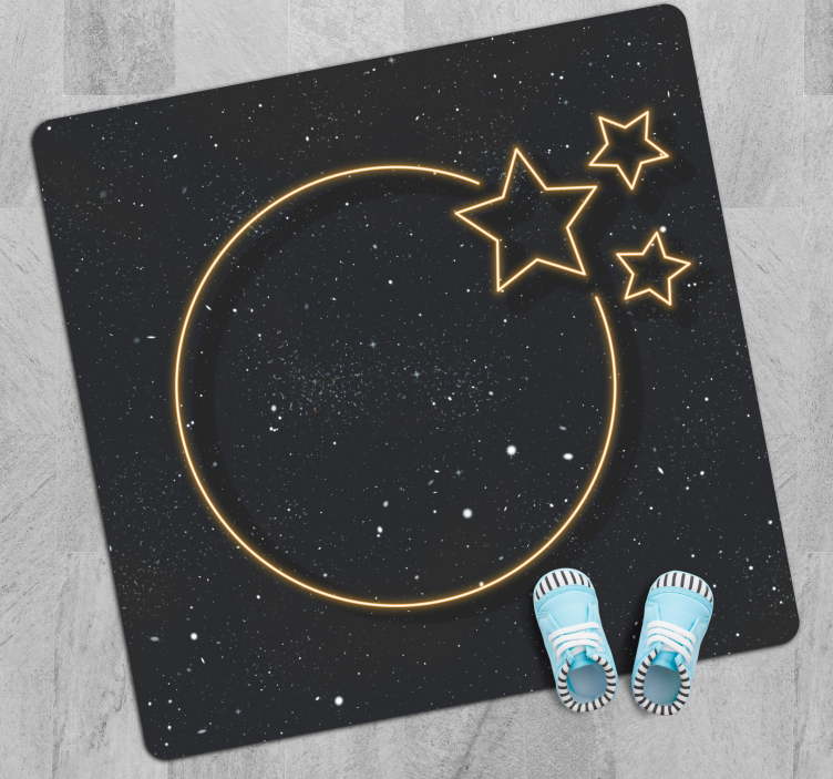 Alfombra vinílica cuadrada estrellas de neón - TenVinilo