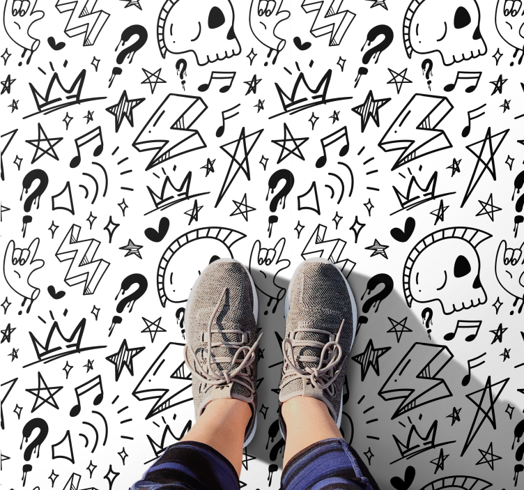 Alfombra vinílica juvenil patrones adolescentes eclécticos - TenVinilo