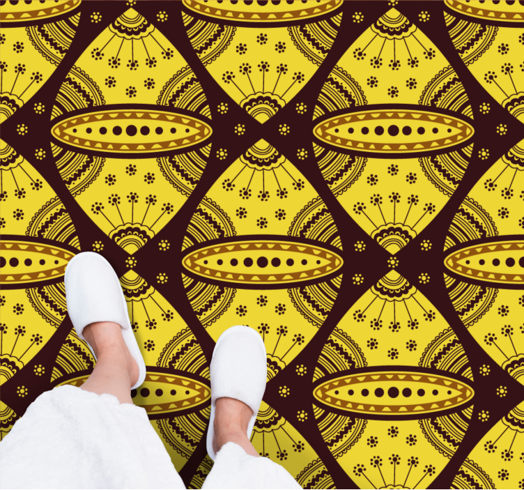 Alfombra vinílica mandala simetría inspirada en mandalas - TenVinilo