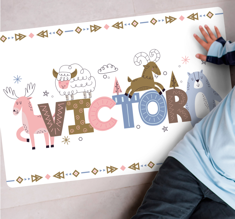 Alfombra vinílica personalizable tema de alpaca - TenVinilo