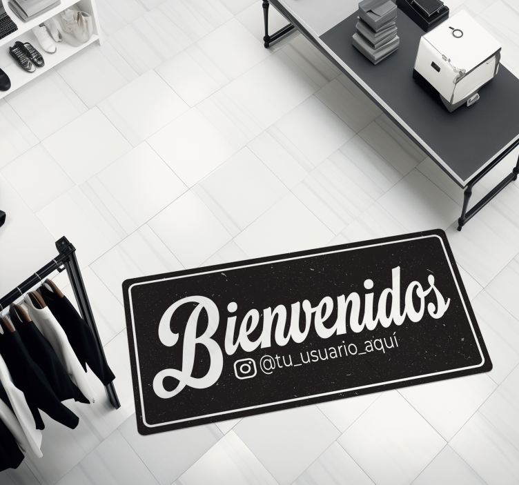 Alfombra vinilo Bienvenidos y usuario Instagram - TenVinilo