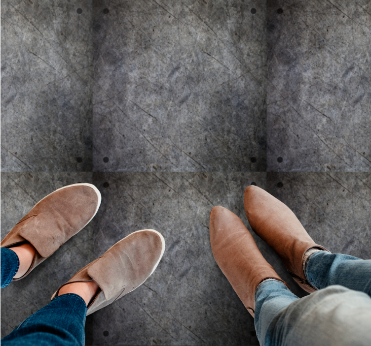 Alfombra vinílica salón Decoración industrial efecto metal - TenVinilo