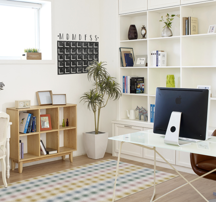 Alfombra vinilo salón líneas pastel suaves - TenVinilo