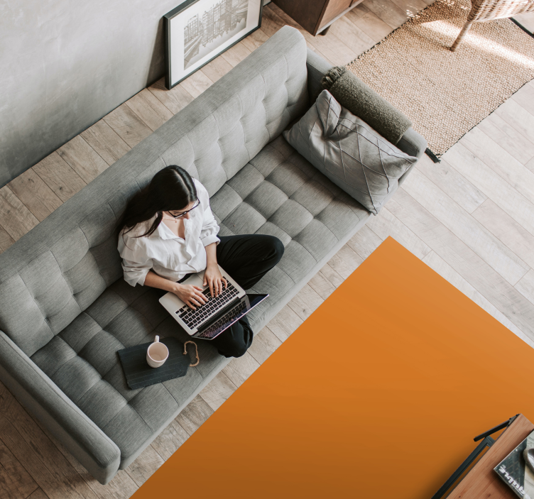 Alfombra vinilo salón superficie naranja monocolor - TenVinilo
