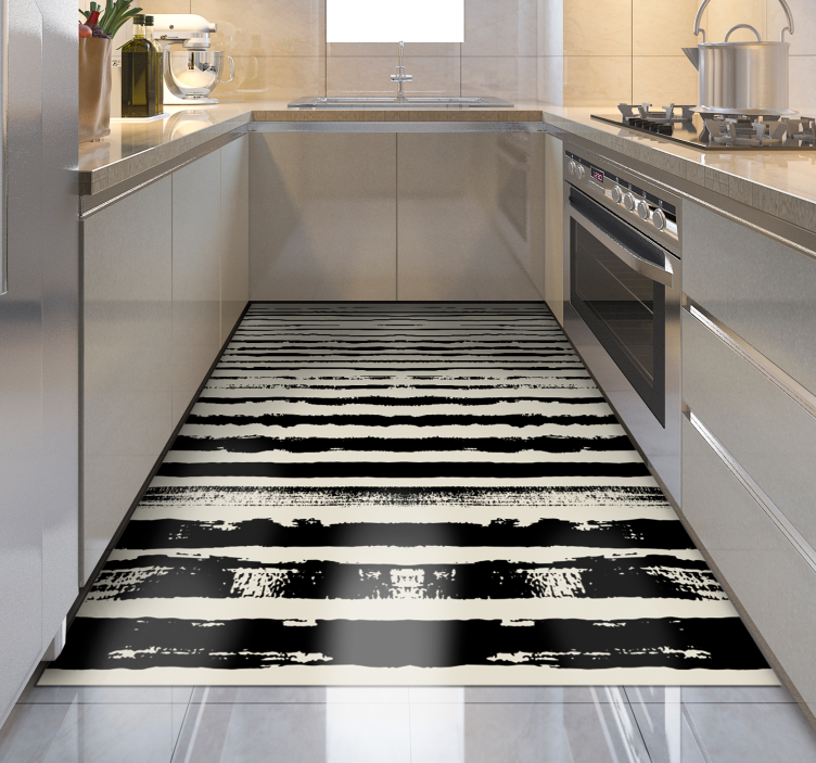 Alfombra pvc cocina monocromo abstracto - TenVinilo