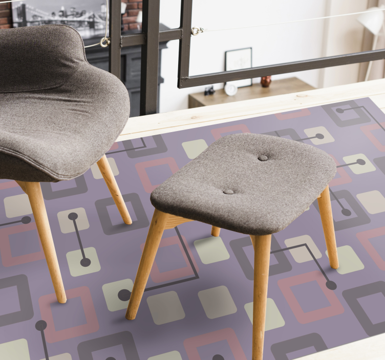 Alfombra vinílica moderna rosa y morada - TenVinilo