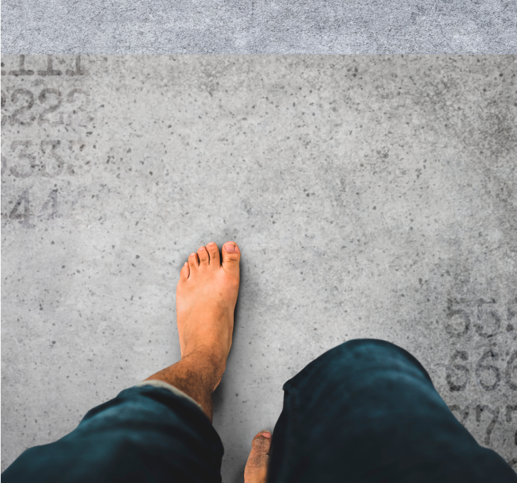 Alfombra vinílica gris hormigón con números - TenVinilo