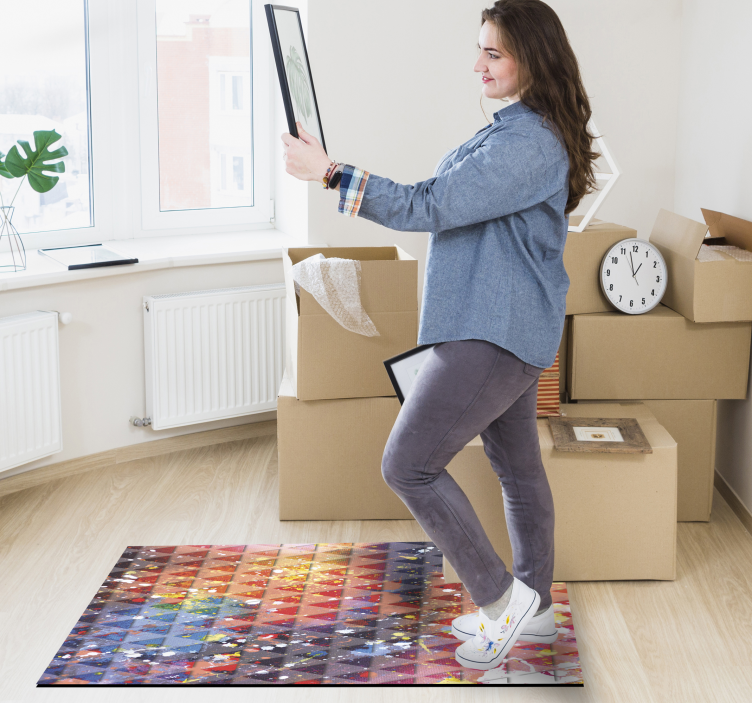 Alfombras de vinilo triángulo manchas de pintura - TenVinilo