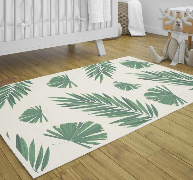 Alfombra vinílica plantas de hojas tropicales - TenVinilo