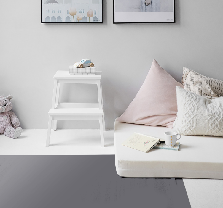 Alfombra vinílica dormitorio gris carbón rectangular - TenVinilo