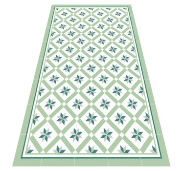 Alfombra vinilo cocina verde hidráulico - TenVinilo