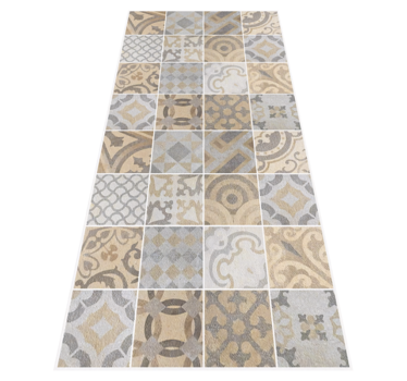 Alfombra vinilo cocina cemento arancioni - TenVinilo