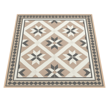 Alfombra hidráulica vinílica estilo marroquí beige - TenVinilo
