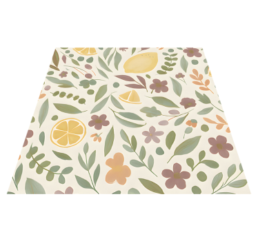 Alfombra vinilo exterior diseño floral de limón - TenVinilo