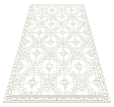 Alfombra vinilo salón beige ornamental - TenVinilo