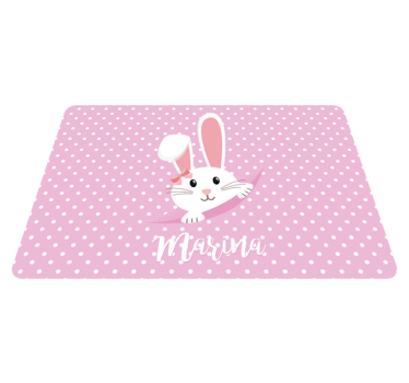 Alfombra vinílica animales con conejito lindo personalizado - TenVinilo