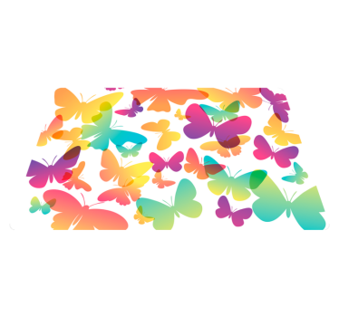 Alfombra vinílica animales mariposas en degradado - TenVinilo