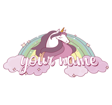 Alfombra vinílica animales unicornio rosa con nombre - TenVinilo