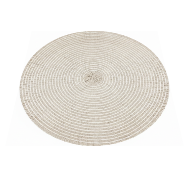 Alfombra vinílica minimalista espiral tejido crema - TenVinilo