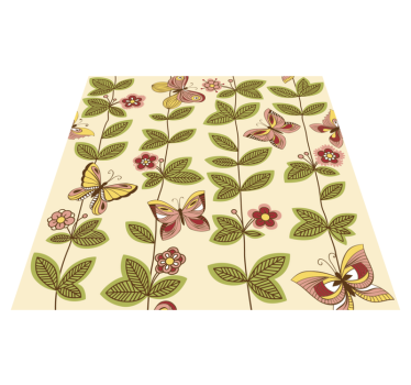 Alfombra vinílica dormitorio mariposas - TenVinilo