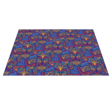 Alfombra vinílica étnica mascaras etnicas - TenVinilo