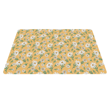 Alfombra vinílica flores hermosas margaritas - TenVinilo