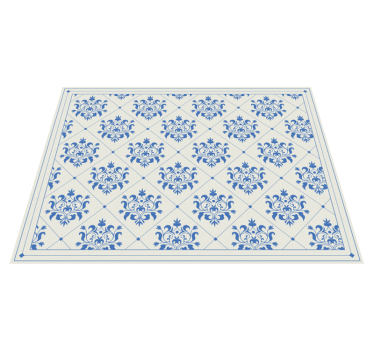 Alfombra hidráulica vinílica azul ornamental - TenVinilo