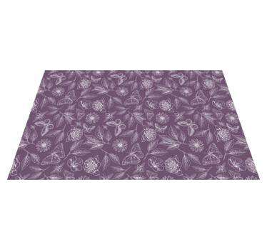 Alfombra vinílica flores simetría floral - TenVinilo