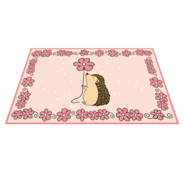 Alfombra vinílica bebé erizo floral - TenVinilo