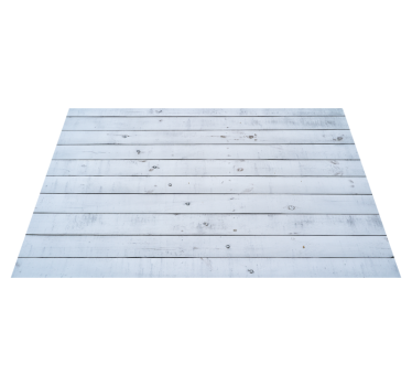 Alfombra vinílica entrada listones madera gris y azul - TenVinilo