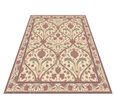 Alfombra vinílica vintage motivo floral adornado - TenVinilo