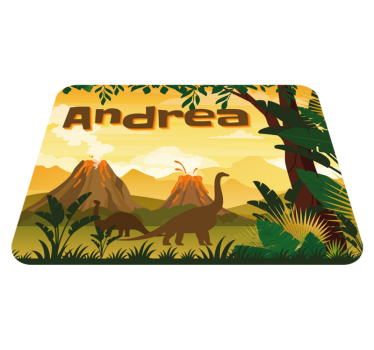 Alfombra vinílica animal dinosaurios con nombre - TenVinilo