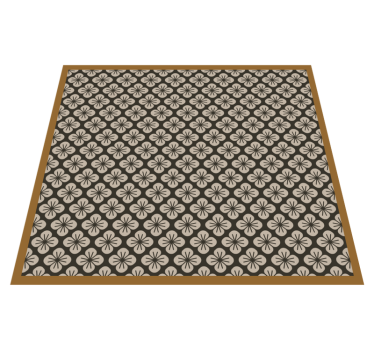 Alfombra vinílica cocina patrón flores marrón - TenVinilo