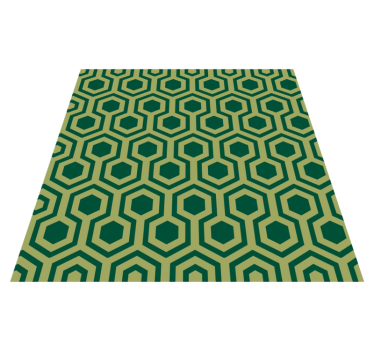 Alfombra vinílica baño hexágonos verdes - TenVinilo