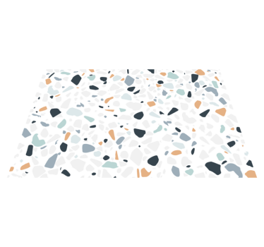 Alfombra vinílica baño hidráulica terrazzo piedras colores - TenVinilo